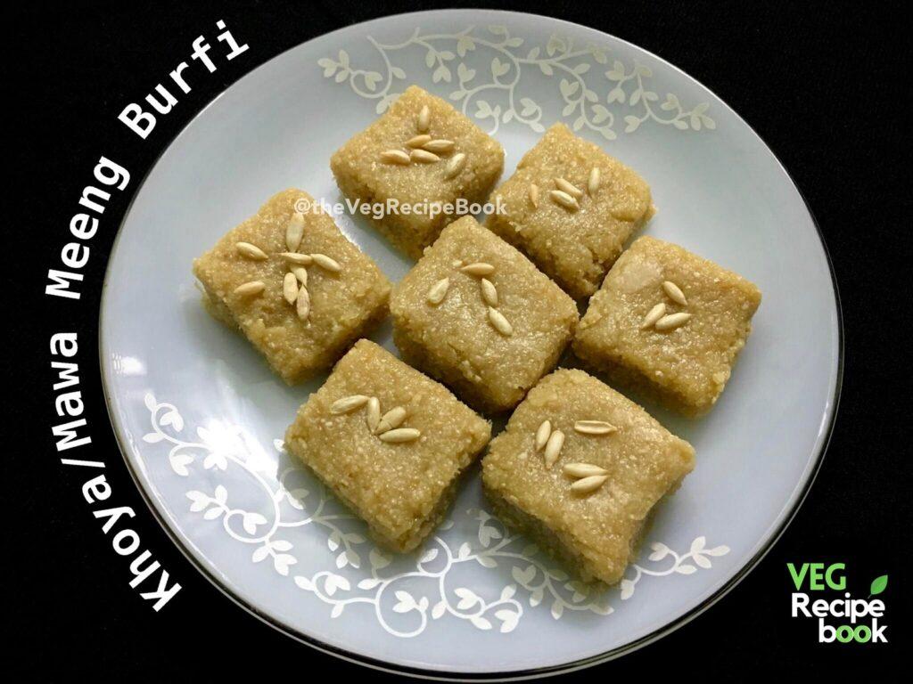 Mawa Meeng Barfi Recipe in Hindi | Khoya Meeng Katli Recipe in Hindi