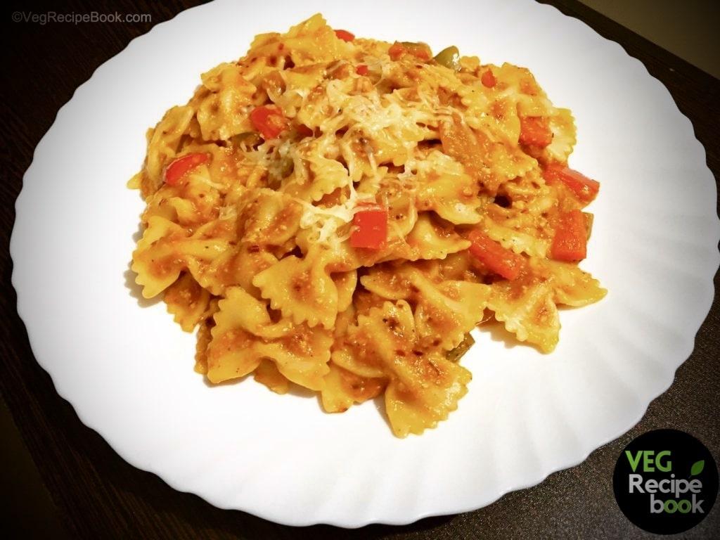 red sauce pasta recipe | veg pasta in tomato sauce - Veg Recipe Book