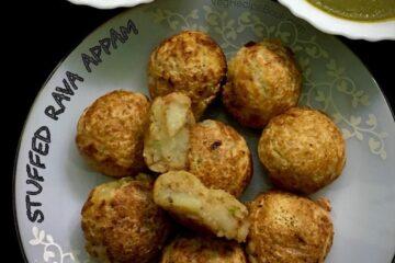 Stuffed Appe Recipe | Stuffed Appam Recipe | Sooji Appam Recipe stuffed with Potato Masala | Aloo Stuffed Appe Recipe