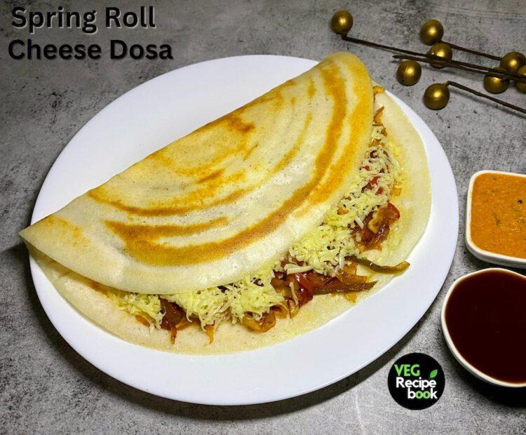 spring roll cheese dosa recipe | spring cheese dosa recipe | masala cheese dosa recipe